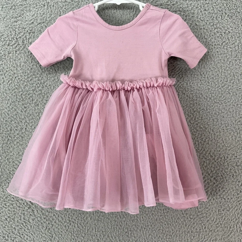 Quince Tutu Dress Kids 2T Mauve Pink Good Organic Cotton Tulle Ballet Fairycore